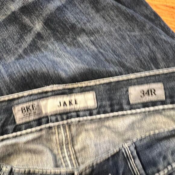 Silver Jeans Mens 34 Jake Straight Distressed Thick Stitch Pants - Picture 6 of 11